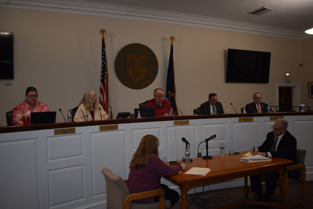 Floral Park's trustees voted to end the public hearing for the Stella-Cerrone apartment proposal.