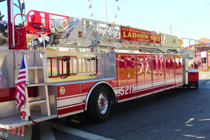 A person was hospitalized after a fire ni Glen Cove.