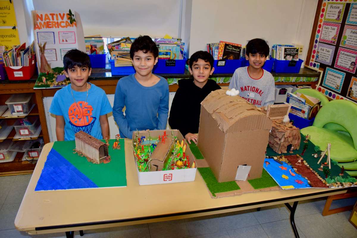 Hillside Grade School fourth graders design and build longhouses and wigwams