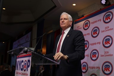 Nassau County Executive Bruce Blakeman accepted the Republican nomination for governor.