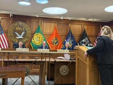 The Oyster Bay Town Board approved over $6.7 million in fire district and fire department contract while Oyster Bay Town Supervisor Joseph Saladino said he was frustrated with the state.