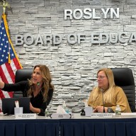 Roslyn Superintendent Allison Brown (L.) and Board of Education President Meryl Waxman Ben-Levy discussed updates to the 2026-2027 budget proposal.