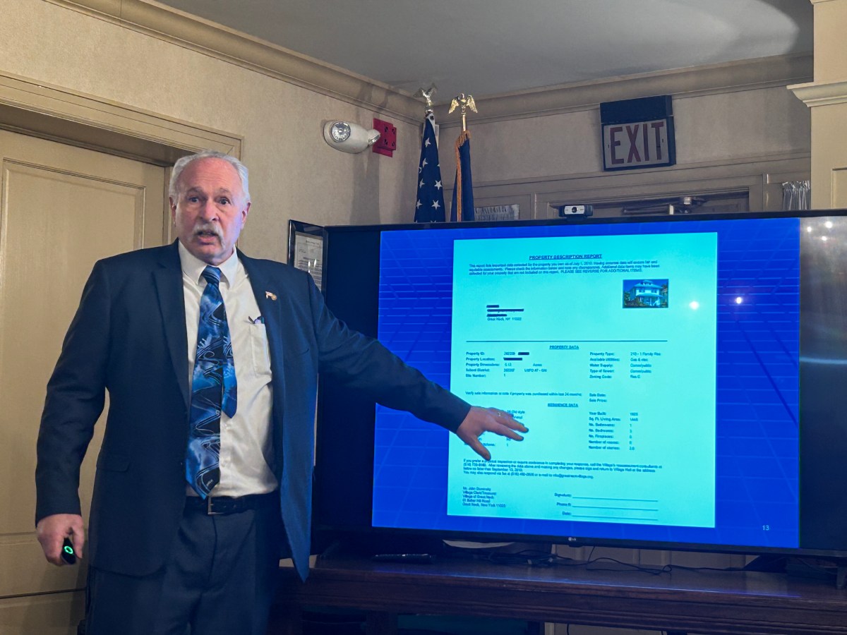Tom Donato of Municipal Valuation Services Inc. Long Island presenting on village assessment reevaluation