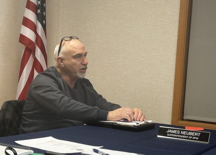 Department of Public Works Superintendent James Neubert presenting his DPW report