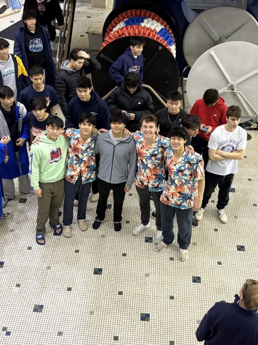 Manhasset Boys Swimming team at Nassau County Championships