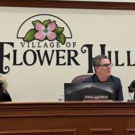 Flower Hill Trustee Claire Dorfman, Mayor Randall Rosenbaum and Deputy Mayor Frank Genese during the February board of trustees meeting where they discussed updates to village code.