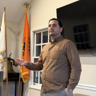 Chef Pasquale Abbatiello spoke to the Roslyn Board of Trustees about his idea for a new restaurant called Griffin Restaurant.