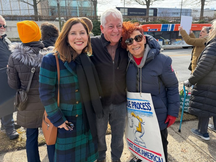 Democrat Kim Kesierman and State Assembly Member Charles Levine attended the event to show their support to residents.