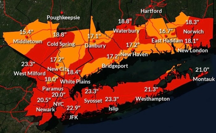 A blizzard warning was issued for Long Island for Feb. 22, 2026 (NWS)