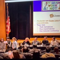 Students from Cantiague Elementary School shared some of their school work to open the board of education’s meeting on January 29, 2026