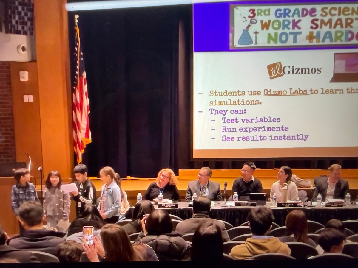 Students from Cantiague Elementary School shared some of their school work to open the board of education’s meeting on January 29, 2026
