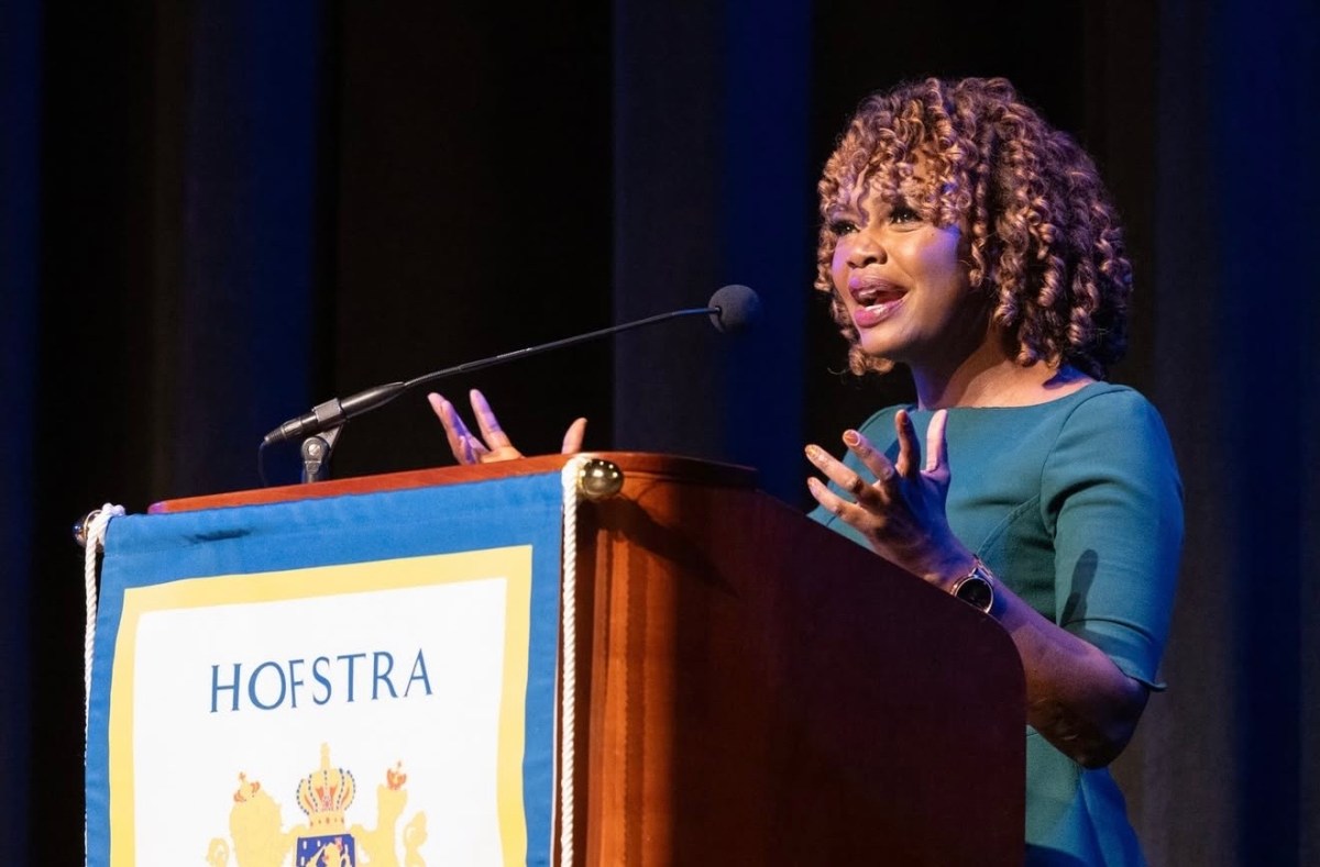 Hempstead native Karine Jean-Pierre returns to Hofstra with stark warning on press freedom