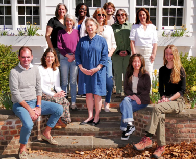 North Shore Land Alliance President Lisa Ott (C.) and the nonprofit's staff received state funding to help with the purchase of five acres of land in Oyster Bay Cove.