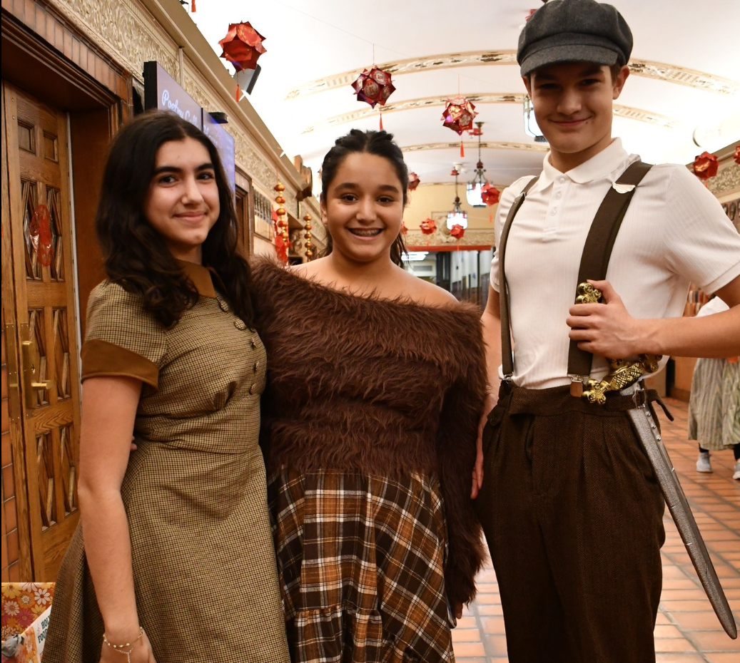Manhasset Middle School Theatre dressed in costumes for their “The Lion, the Witch and the Wardrobe" performance