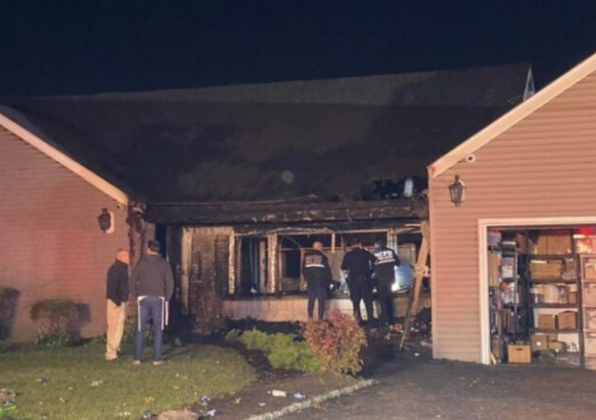 The Saddle Rock Minyan after a fire caused by candles on Yom Kippur in 2024.