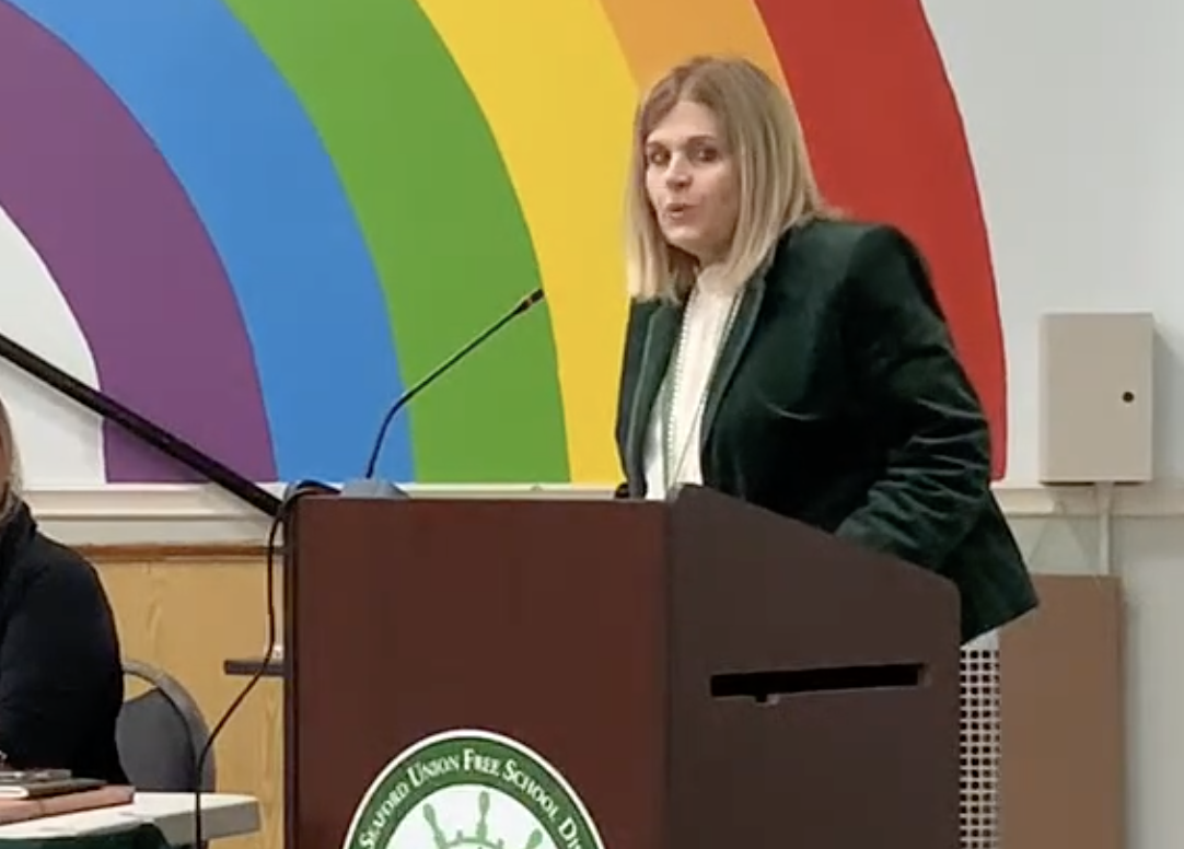Rhonda Meserole, the Seaford School District's assistant superintendent for business and operations, led a budget presentation at a recent board of education meeting.