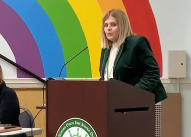 Rhonda Meserole, the Seaford School District's assistant superintendent for business and operations, led a budget presentation at a recent board of education meeting.