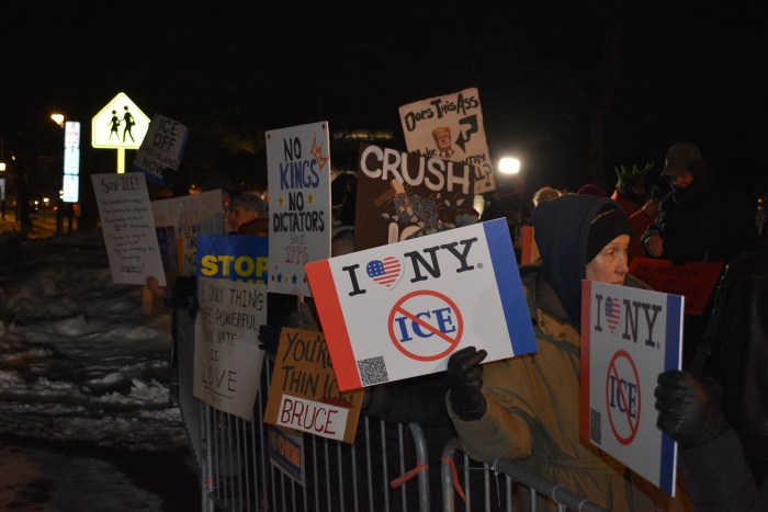Protestors called for an end to 287(g) agreements, which allow for local collaboration with federal immigration enforcement.