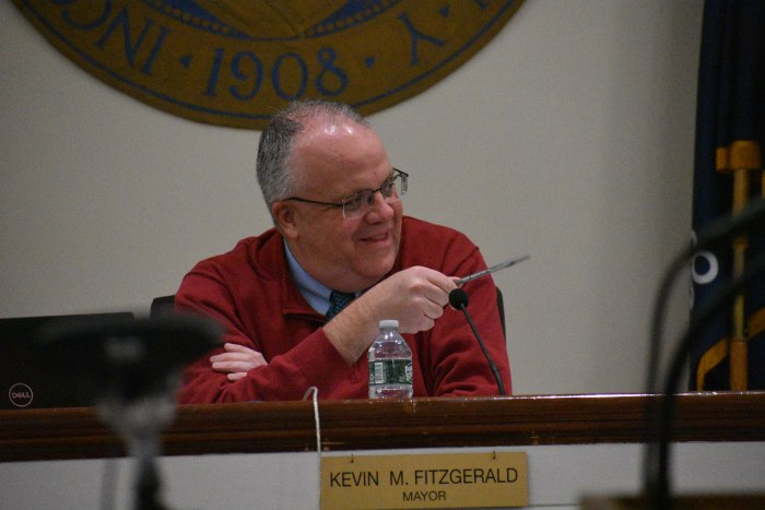 Mayor Kevin Fitzgerald at the recent trustee meeting.