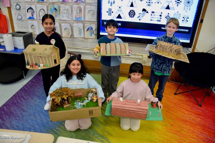 Students learned about local tribes in a social studies unit.