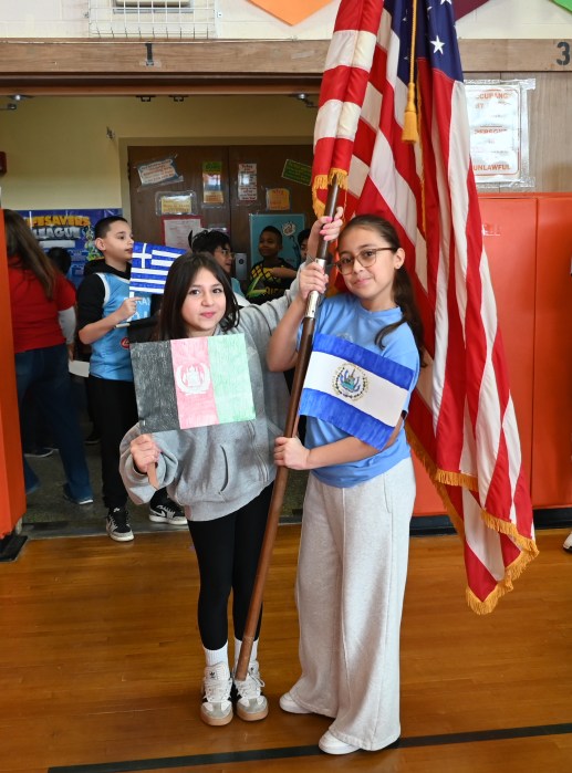 Students showed pride for countries during the event.