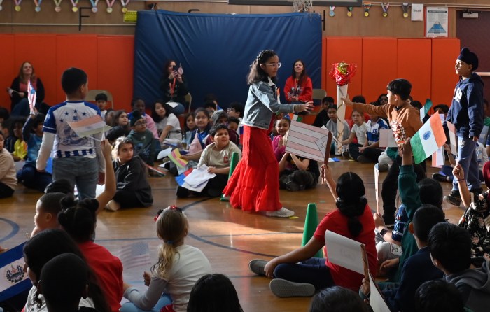 Students passed the torch, similar to the Olympics' opening ceremony.