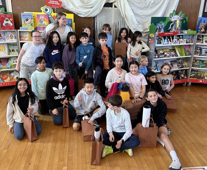 Students at a previous Munsey Park Book Fair