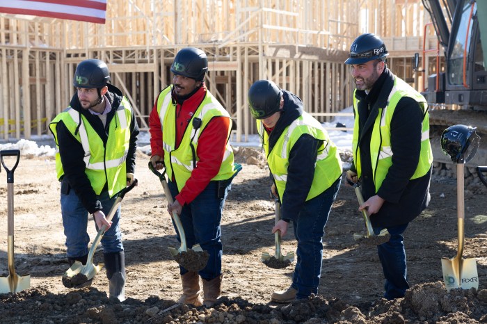 It all starts with shovels as RXR breaks bround on The Arden at Garvies Point, Glen Cove. Courtesy RXR