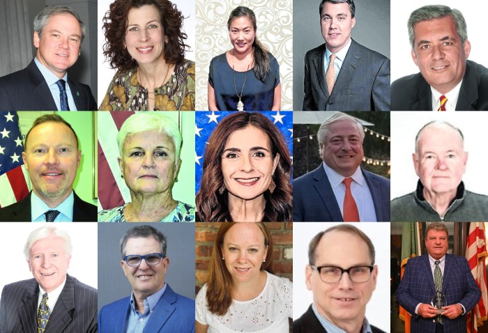 Top, L to R: Peter Kulka, Patricia O’Neill, Regina Im, Gregory Licalzi, Kenneth C. Riscica. Middle L to R: Eric Carlson, Mary Hauck, Kristina Lobosco, Rich Dunphy, Robert Broderick. Bottom L to R: James Corcoran, Randall Rosenbaum, Claire Dorfman, Gary Lewandowski, A.J. Smith.