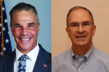 Vincent Muscarella (R.) will serve as the town's commissioner of planning and economic development, and his brother, Michael Muscarella (L.) sits on the town council.
