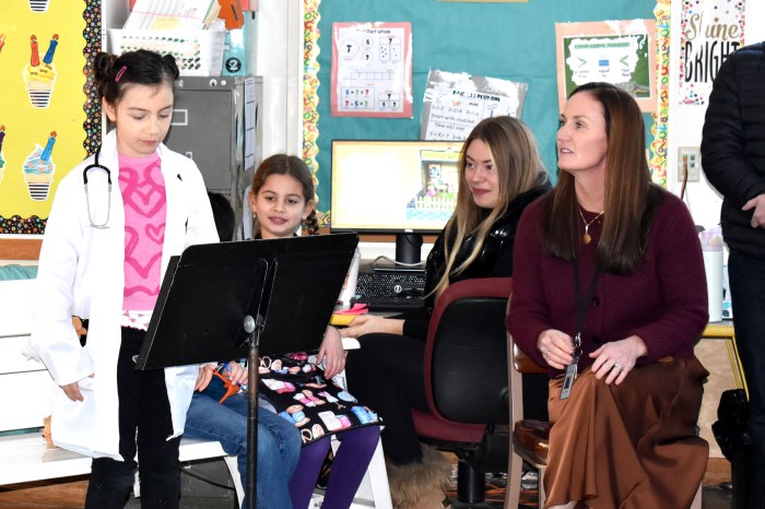 Some Sea Cliff Elementary students presented written reports to families.