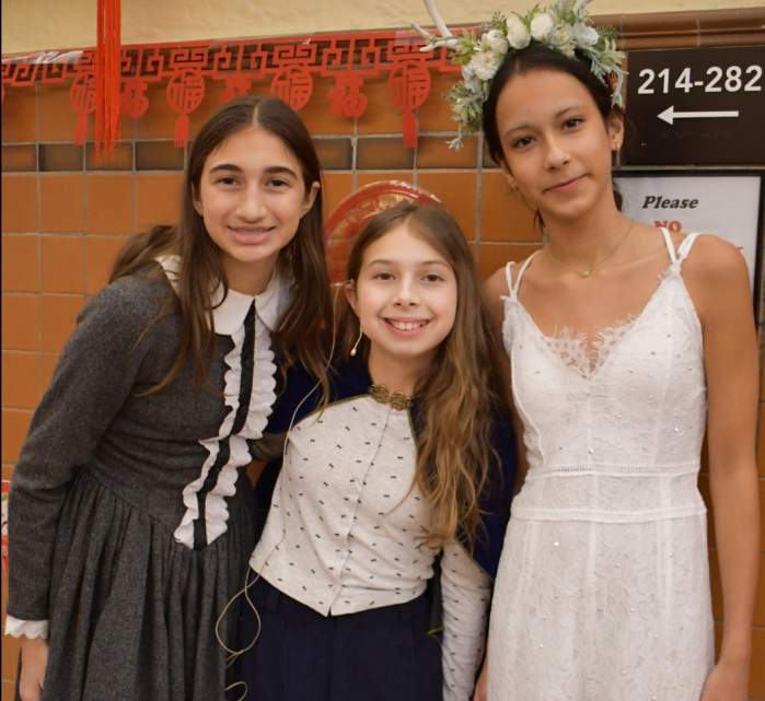 Manhasset Middle School Theatre dressed in costumes for their “The Lion, the Witch and the Wardrobe" performance