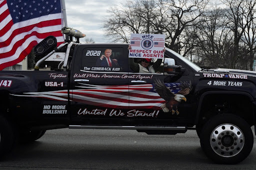 A 'DE-ICE Nassau County' rally drew a pro-Trump caravan in counter-protest.