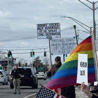 A 'DE-ICE Nassau County' rally drew a pro-Trump caravan in counter-protest.