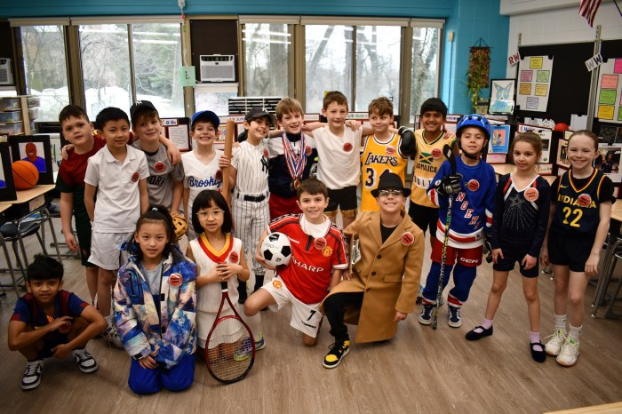 Students portray a variety of notable historical figures – from queens and inventors to dancers, president, and athletes – during their living wax museum presentations.