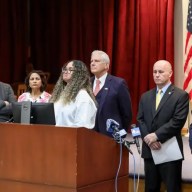 Nafiah Ikram at a news conference with elected officials to announce that the reward for information leading to the arrest of her attacker is now $50,000.