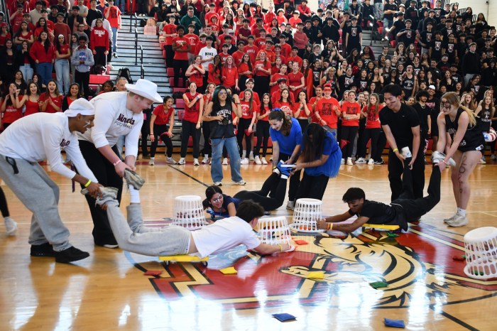 Students had relay races at the event.