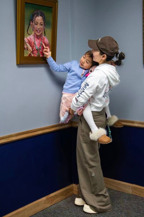 Family dynamics are a prominent theme of the exhibit.