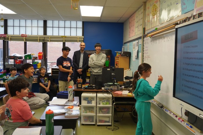 Students collaborated in book reading event. 