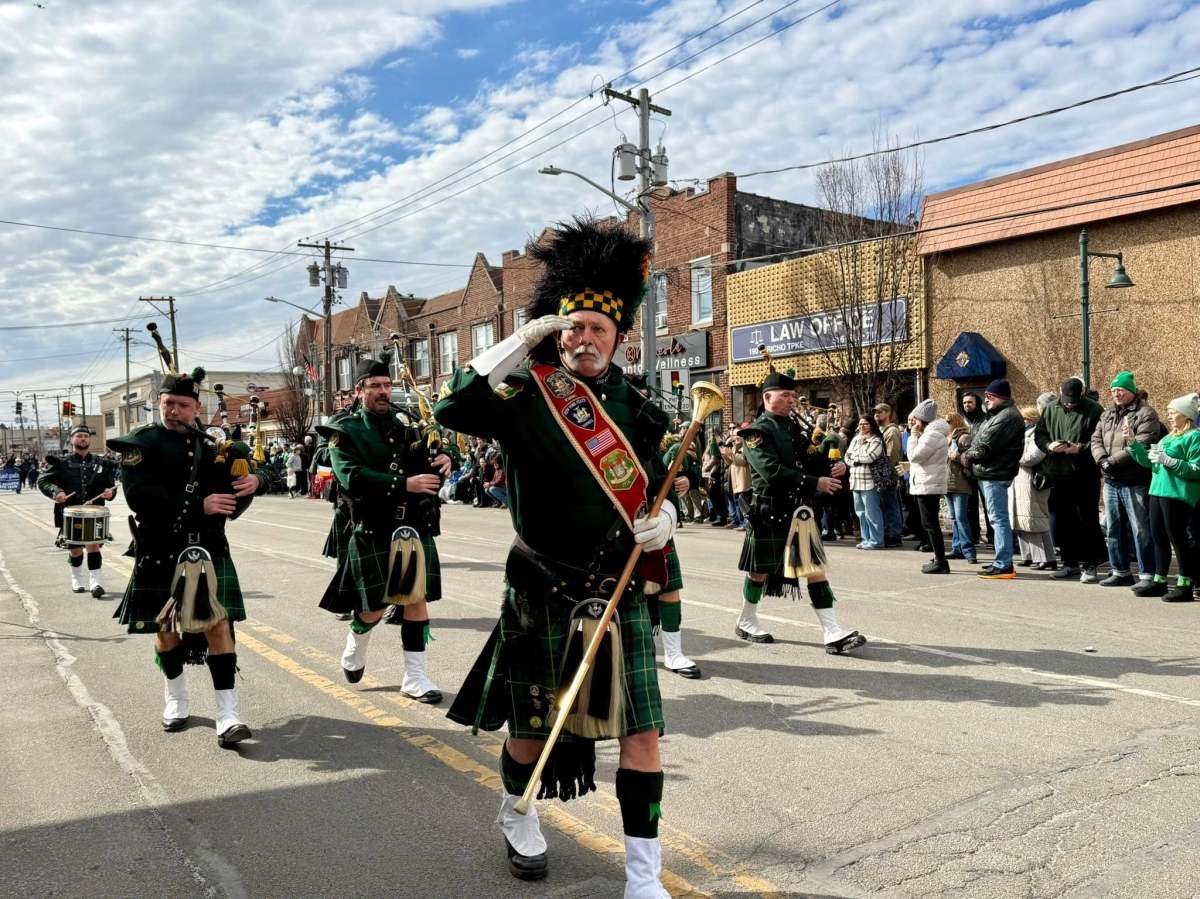 Traditional bands played music for the Mineola parade.