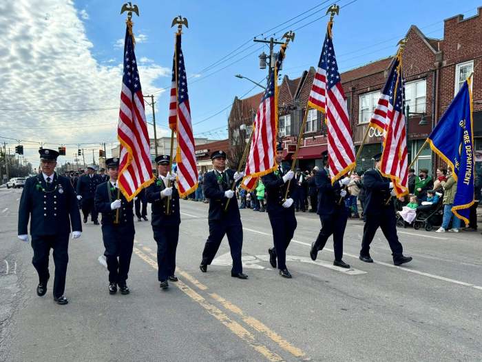 Members of the Mineola Fire Department marched in the parade.