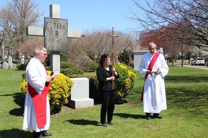 Catholic Cemeteries of Long Island hosts an annual Stations of the Cross at Cemetery of the Holy Rood in Westbury.