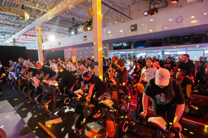 Dozens of community members participated in the Cycle for Survival fundraiser at Equinox in Woodbury in support of pediatric cancer research.