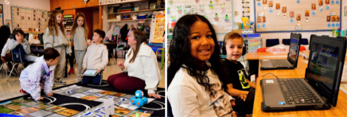 Cherry Lane students coded robots. 