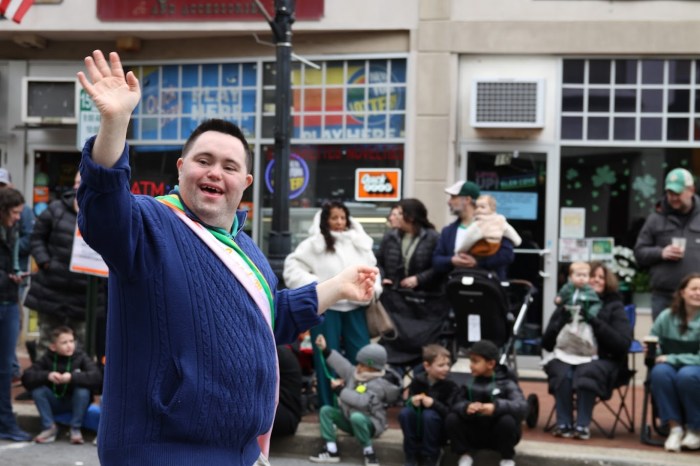 John Cronin, co-founder of John’s Crazy Socks, served as Grand Marshal, becoming the first person with Down syndrome in the U.S. to lead a St. Patrick’s Day parade.
