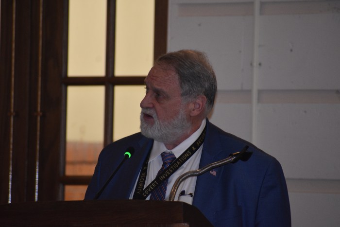 Assistant Superintendent for Finance & Operation Kevin O'Brien during the budget presentation.