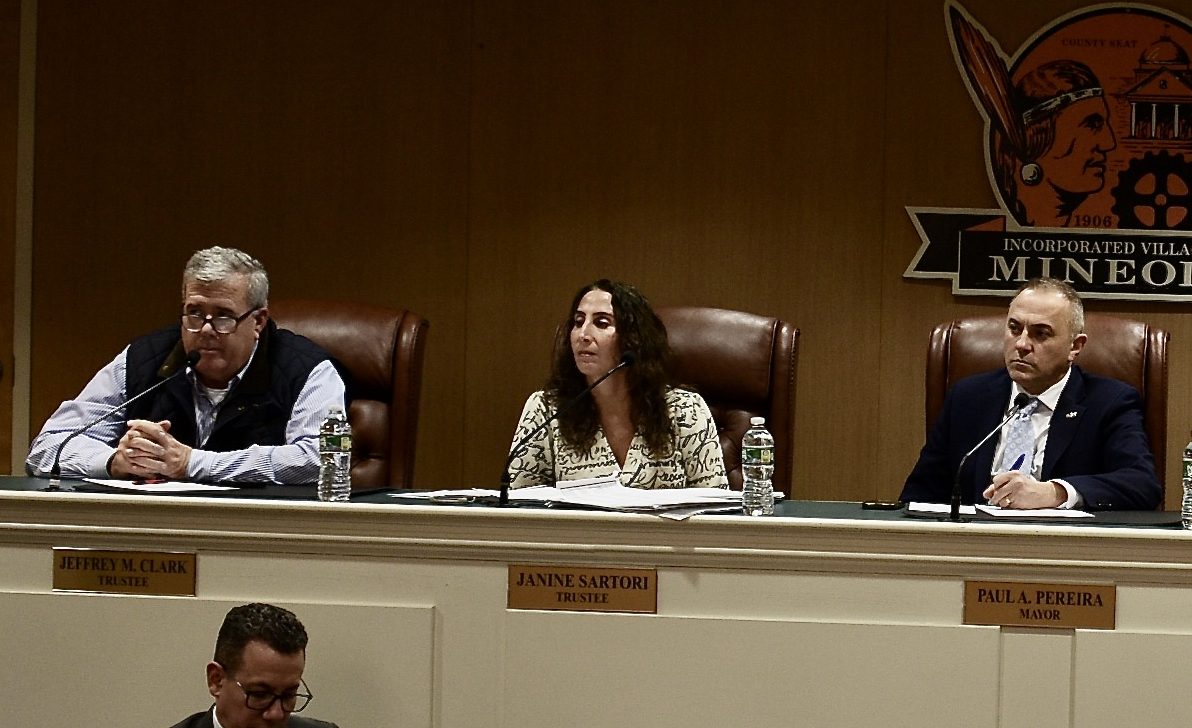 (L. to R.) Trustee Jeffrey Clark, Deputy Mayor Janine Sartori and Mayor Paul Pereira are seeking reelection unopposed.