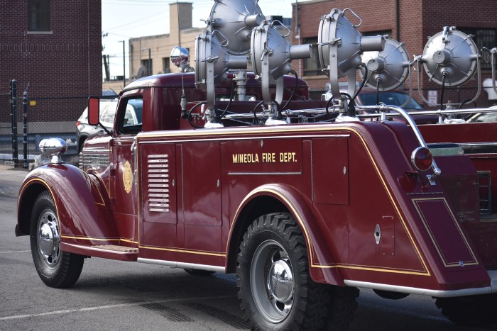 The Mineola Volunteer Fire Department took part in the parade, showing off vintage vehicles.