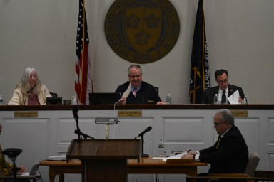Floral Park trustees at the recent village board meeting.