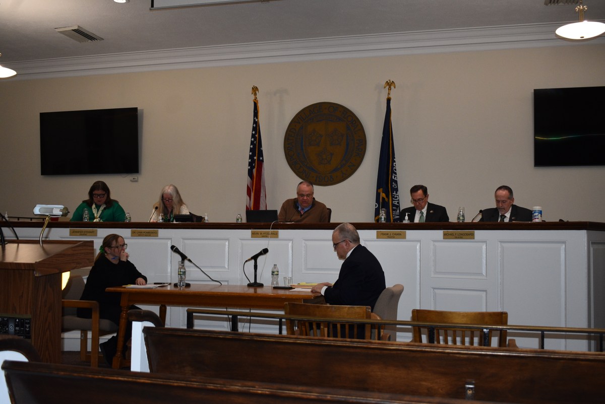 Floral Park trustees at their most recent meeting.